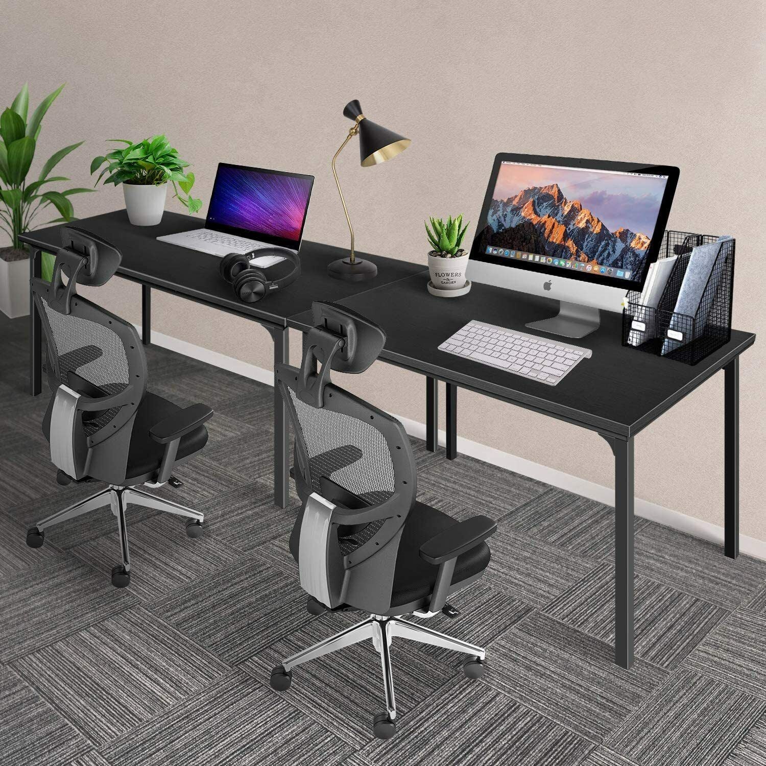 Simple Deluxe Modern Design, Simple Style Table Home Office Computer Desk for Working, Studying, Writing or Gaming, Black Doba